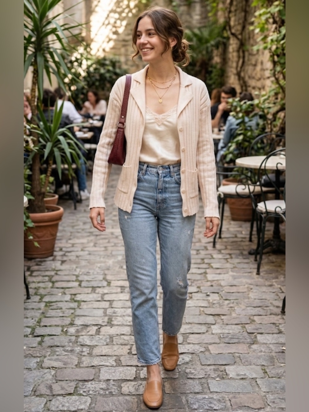 Princess Polly Beige Ribbed Cardigan